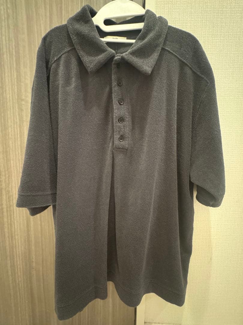 anuke アンヌーク Pile Polo Tops チャコールグレー パイル