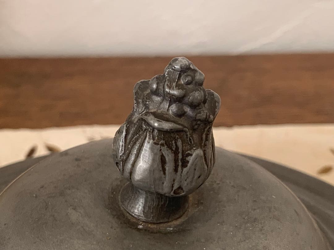 フランス　蚤の市　ピューター製　鍋　ブロカント