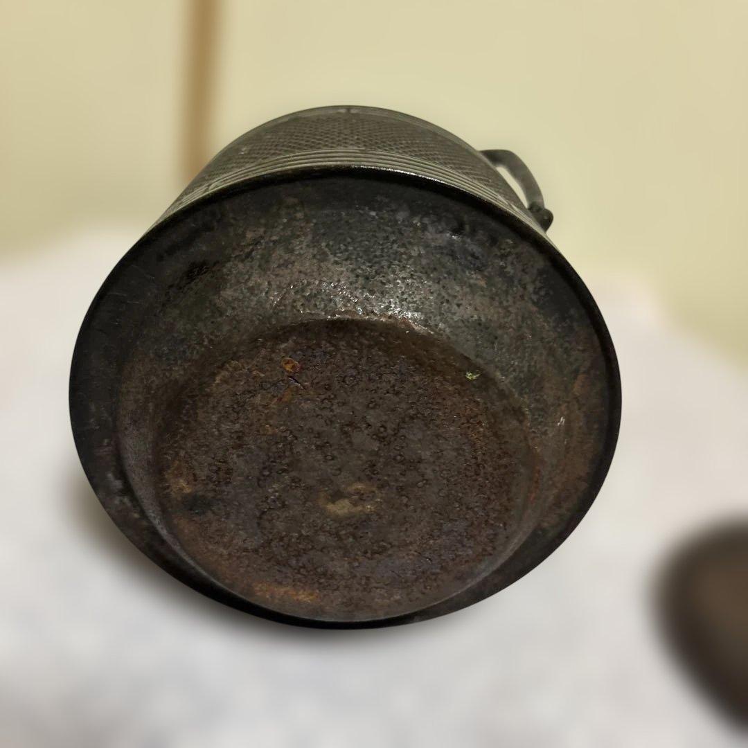 南部鉄器耕分堂鋳鉄製 大鉄瓶 3Lアラレ模様