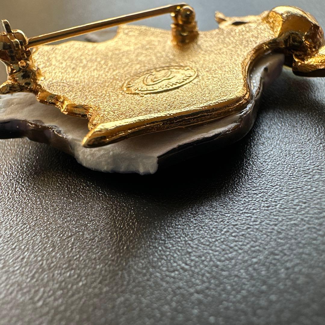 【vintage】訳あり　クリスチャンラクロワ　エナメル蝶ブローチ