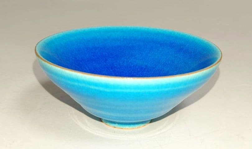 木村芳郎 碧釉 青釉 盃 酒器 ぐい呑猪口 共箱 伝統陶芸作家 骨董 美術芸 皿