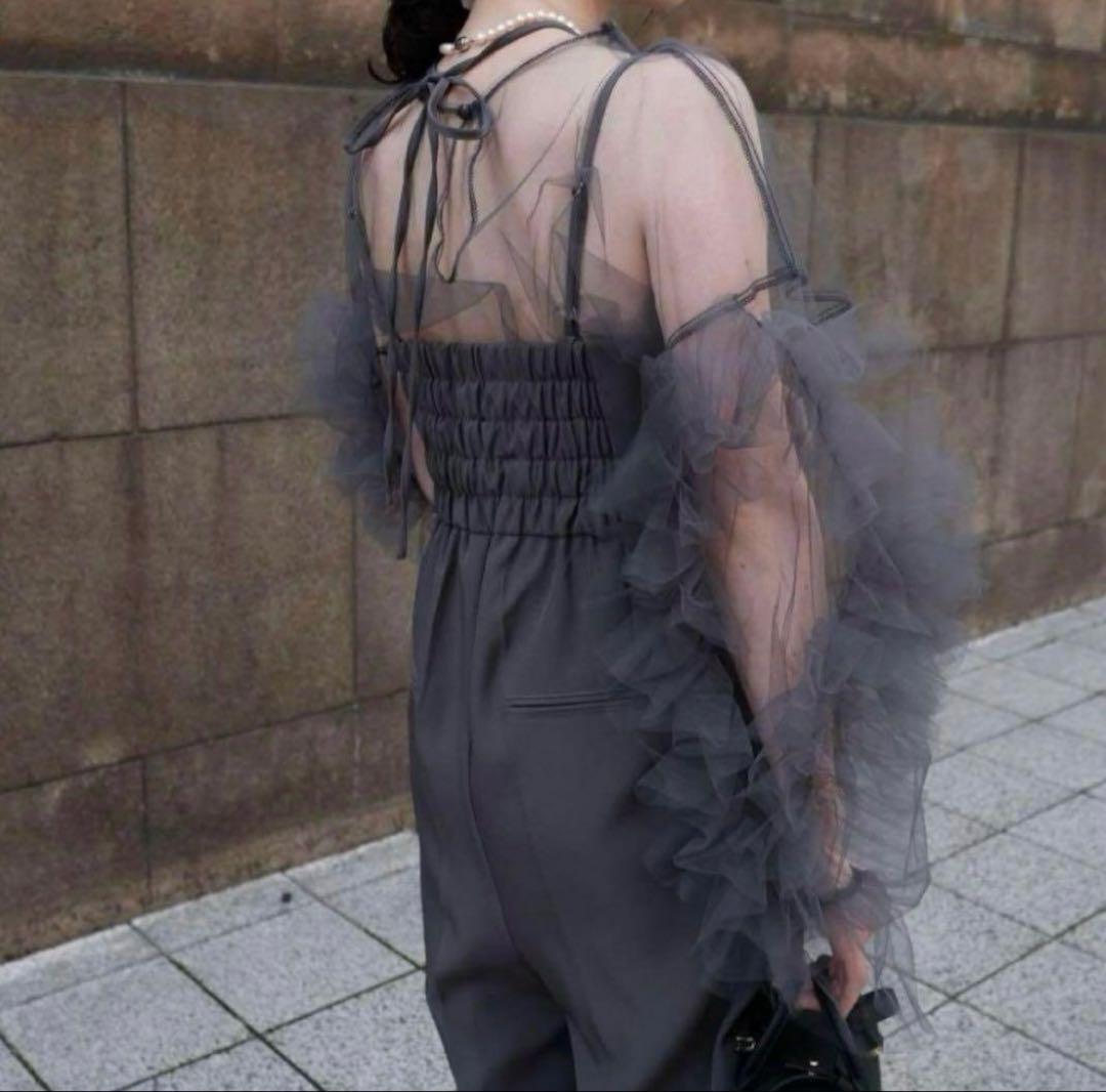 【オケージョン】【結婚式】【パーティ】シースルー チュール&オールインワンドレス