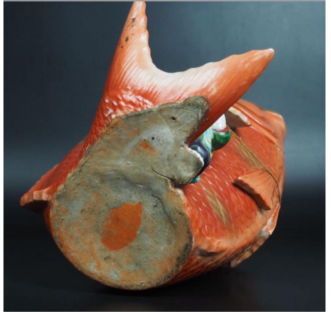 送料無料　明治時代　九谷恵比寿様　高さ31ｃｍ　迫力満点★大珍品★超レア★