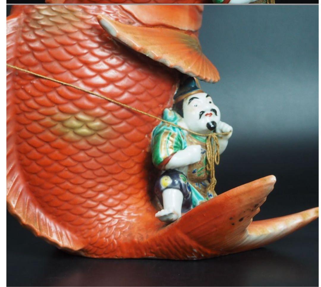 送料無料　明治時代　九谷恵比寿様　高さ31ｃｍ　迫力満点★大珍品★超レア★