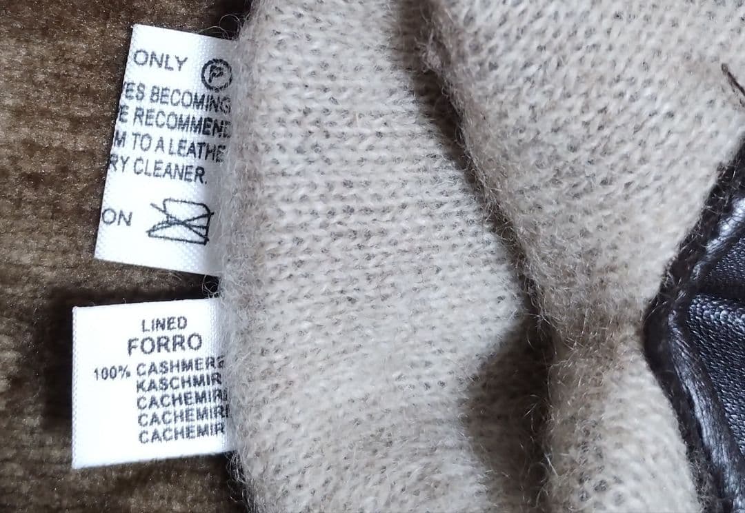 DENTS/本革レザーグローブ(ブラウン・Size7.5・裏地カシミア100%)