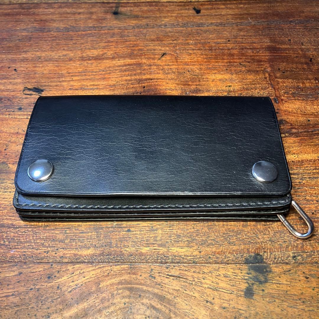 yonx様オーダー品 ミドルトラッカーウォレット　ブラック　国産本革