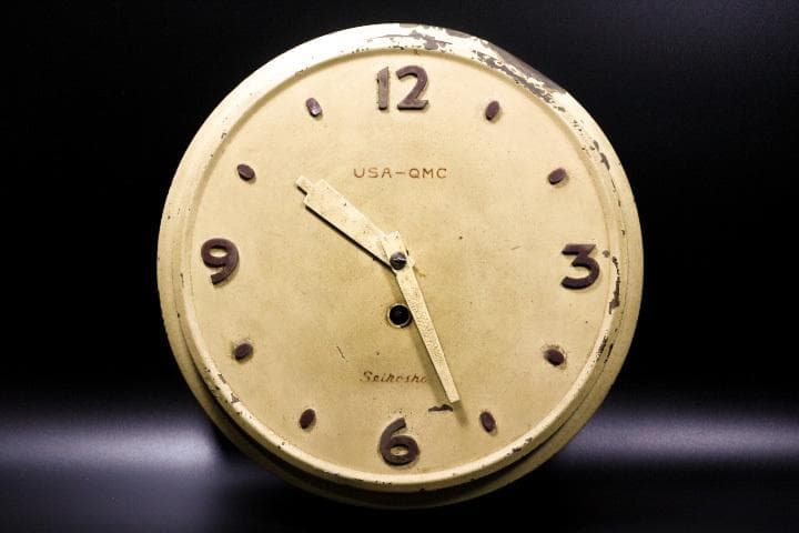 掛け時計 手巻き 精工舎 USA QMC アメリカ陸軍需品科 ヴィンテージ