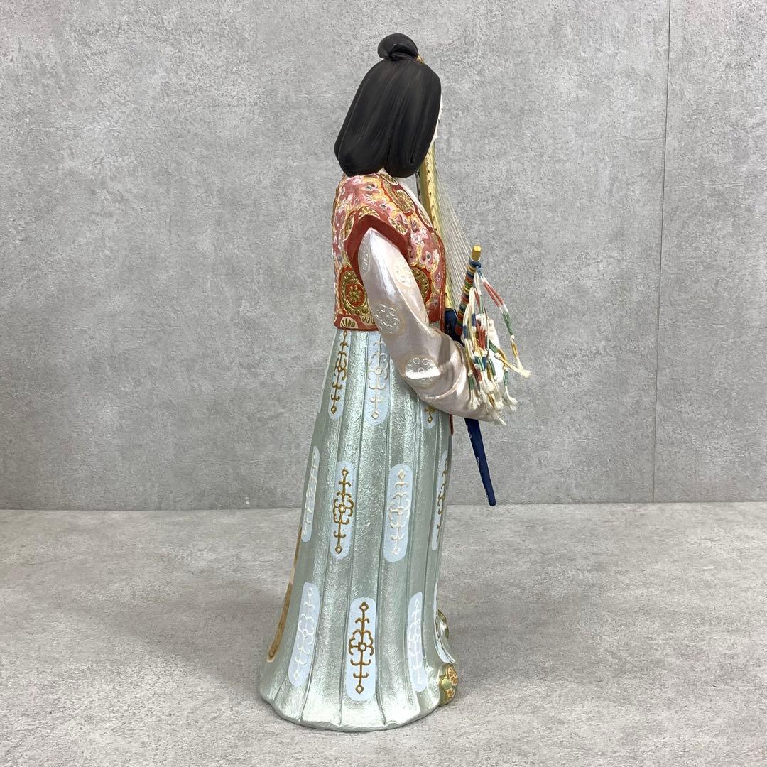 小副川祐二 余韻 箱付き 全長 約 43 cm 博多人形 楽器 人形