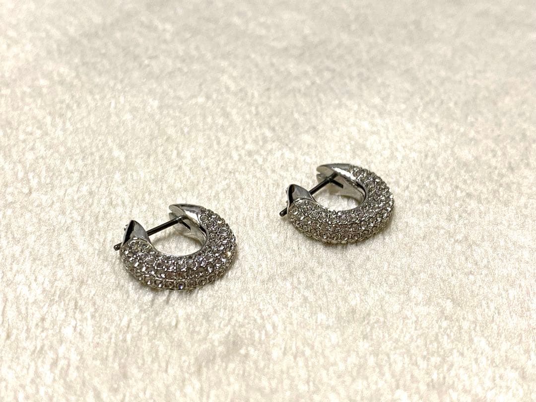 【美品】SWAROVSKI スワロフスキー フープピアス