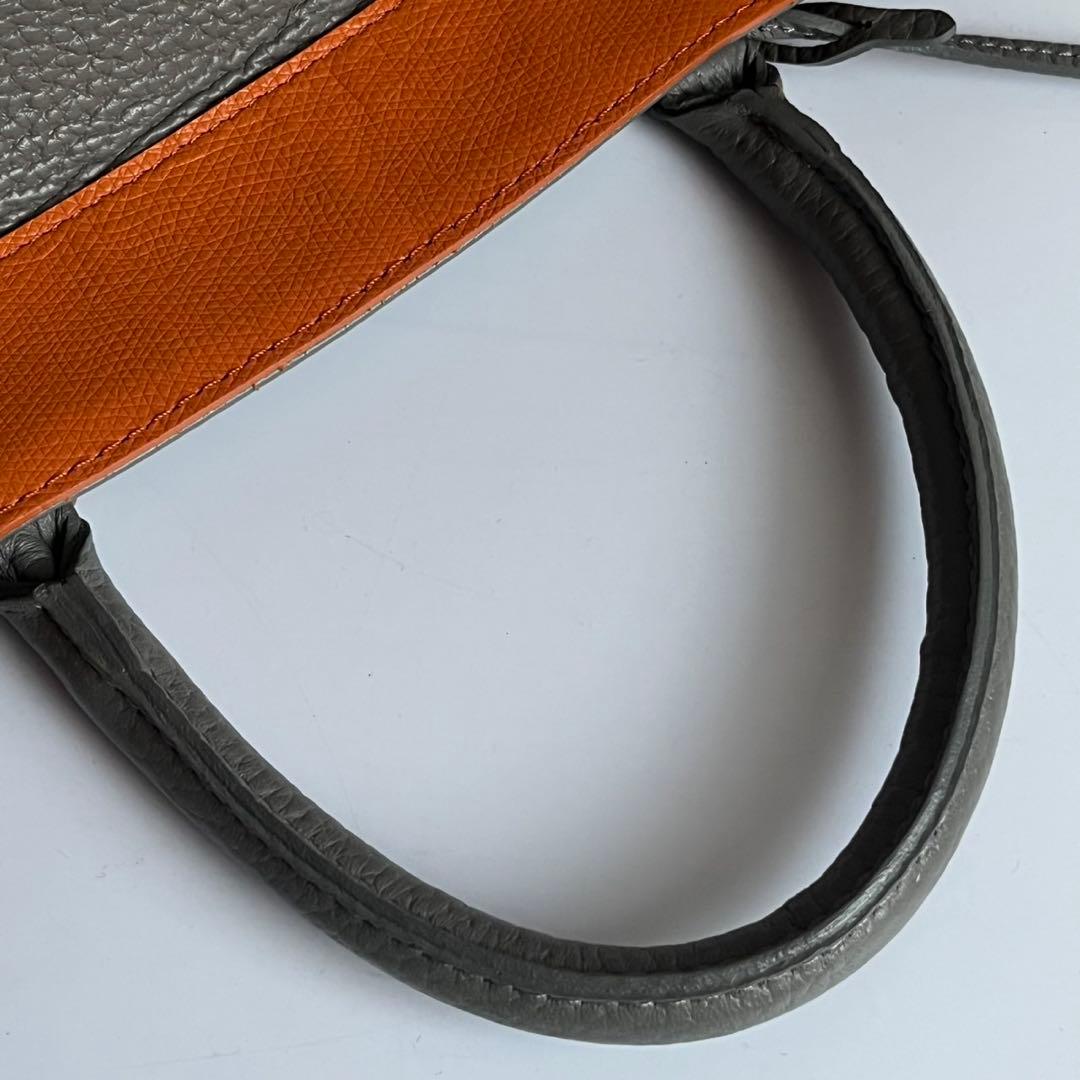 ✨未使用保管品✨　ADMJ 　ハンドバッグ　レザー　グレー　エンブレム