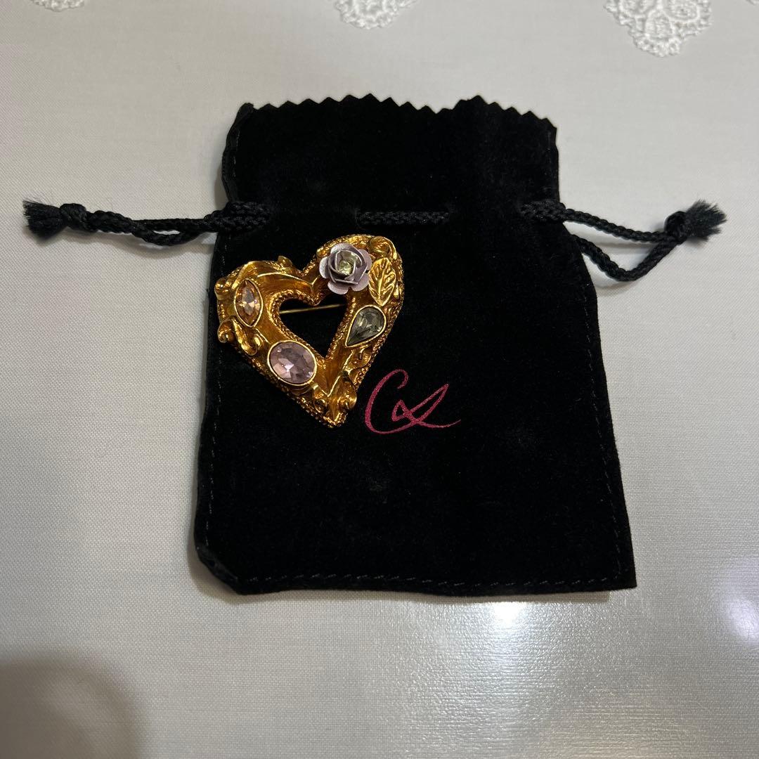 CHRISTIAN LACROIX ヴィンテージ ブローチ ハート