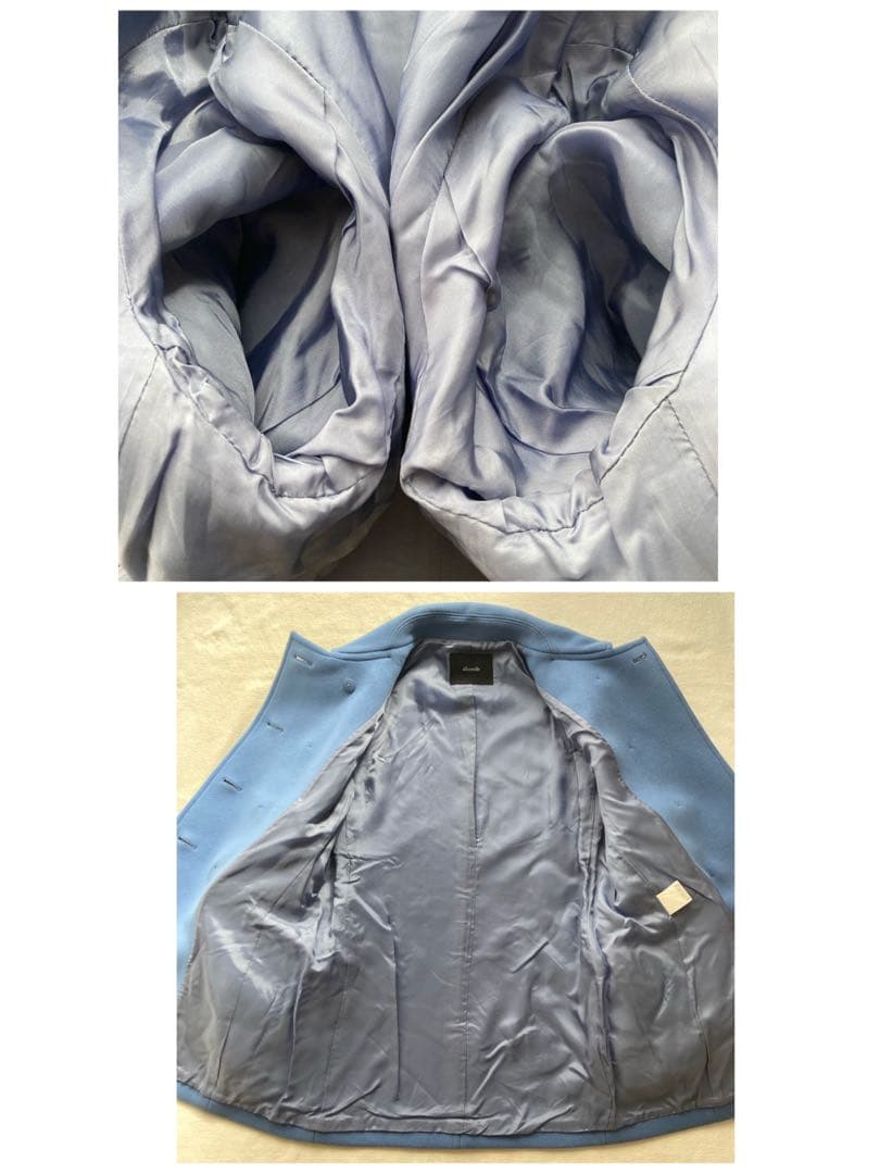 M inervaallureville 金ボタン　ダブルメルトンコート　2