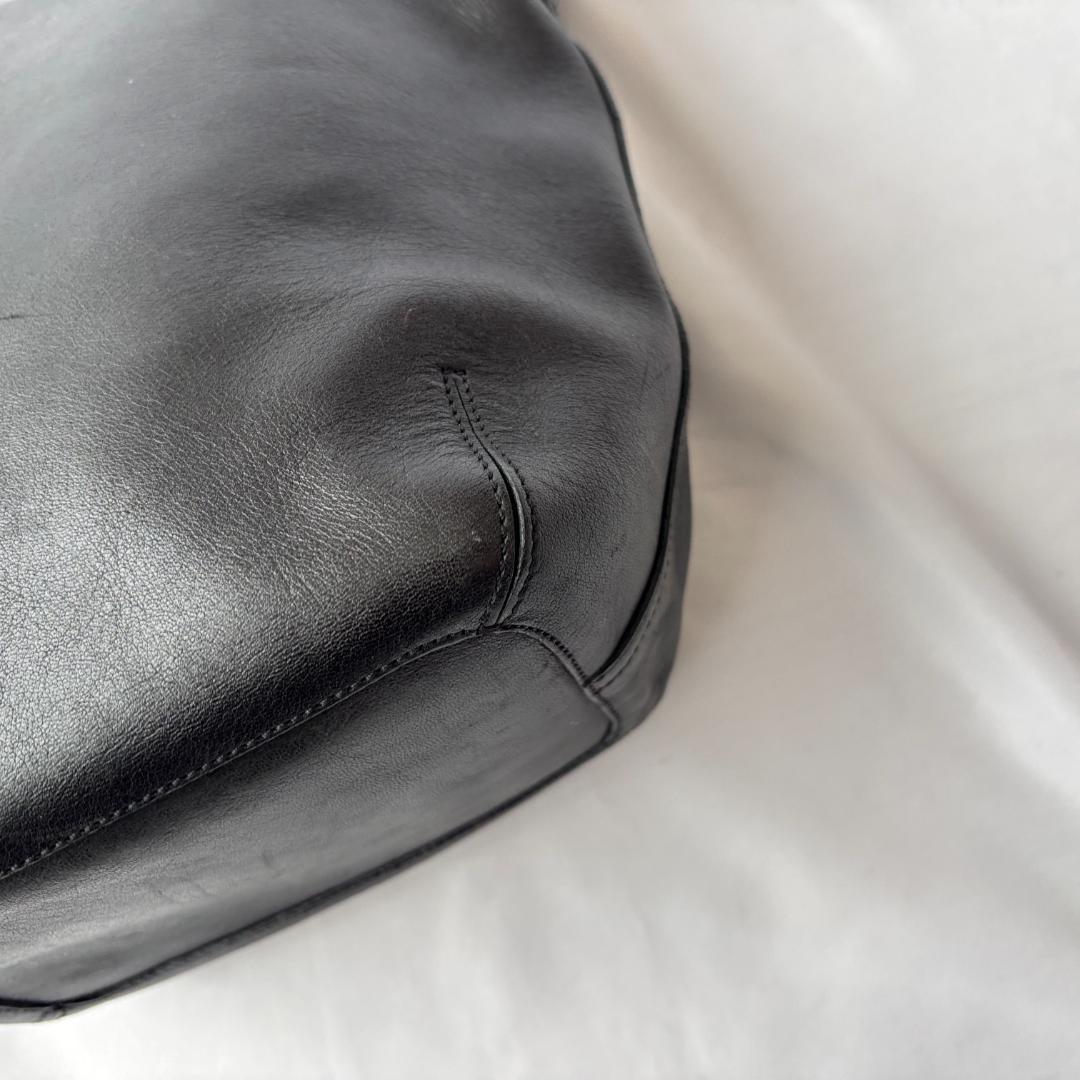 美品 コーチ ショルダーバッグ レザー 斜めがけ ブラック 9186