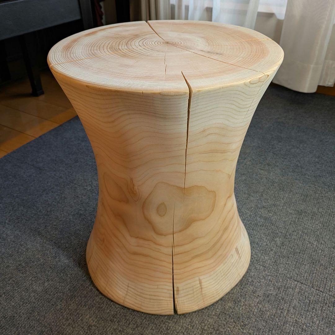 檜　丸太　椅子　スツール　テーブル　高さ約40.5㎝