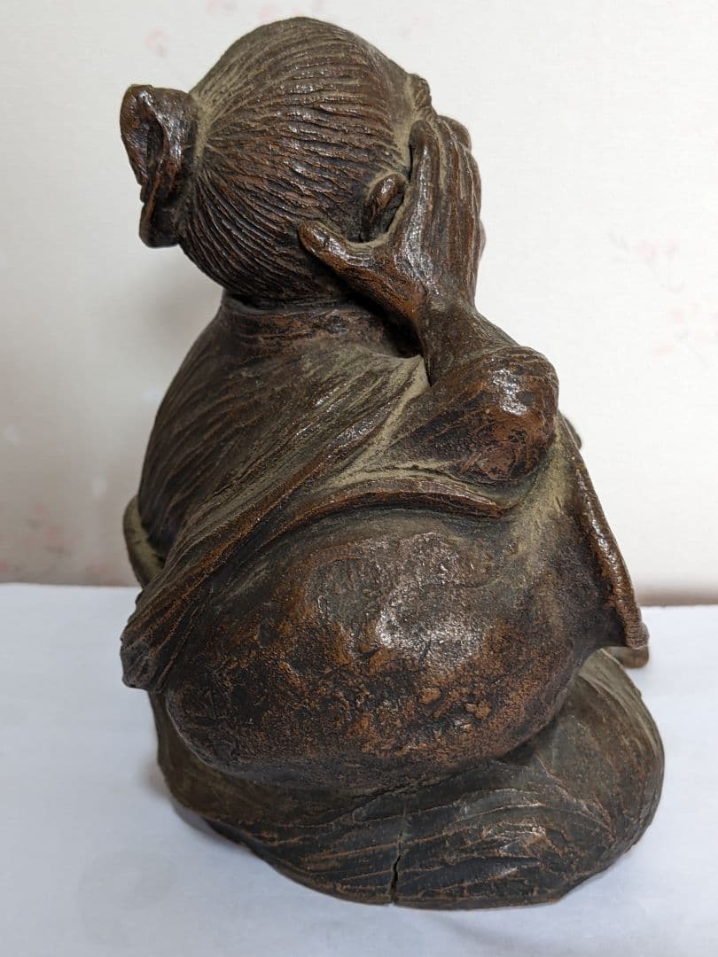 ♦明治時代 壺と老師 置物 飾り 作家物 コレクション 骨董品 アンティーク