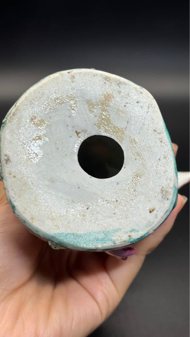 004 中国美術 色絵陶人形 高さ25cm 置物 オブジェ 古董品 觀音像