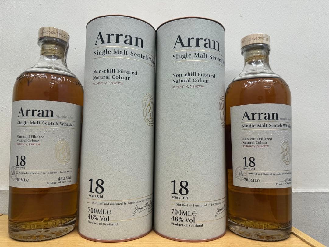 アラン18年46％　700ml 新品未開封箱付き　2本セット　大変お得です。