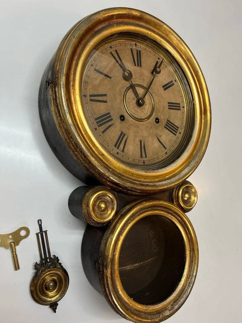 イングラハム掛時計、四つ丸　金ダルマ