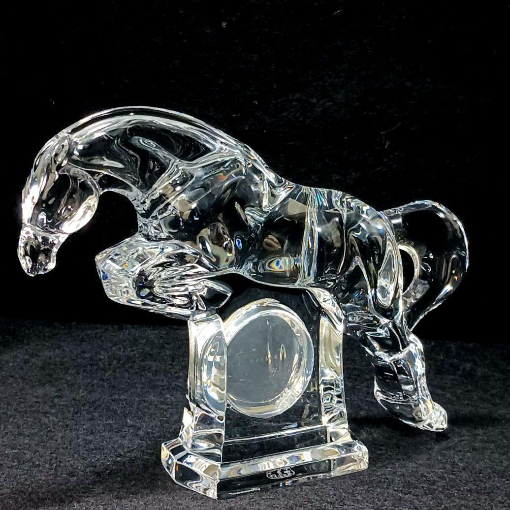 Y2799-1 バカラ ジャンピングホース 馬 置時計 横16㎝