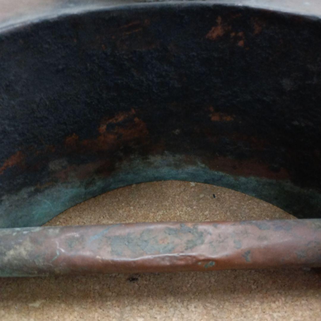 4483）燗銅壺（かんどうこ）丸型火鉢用　大型　現状漏れあり