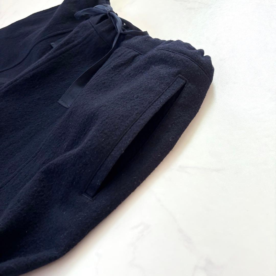 アーツアンドサイエンス サルエルパンツ メルトンウール 縮絨 日本製 ネイビー