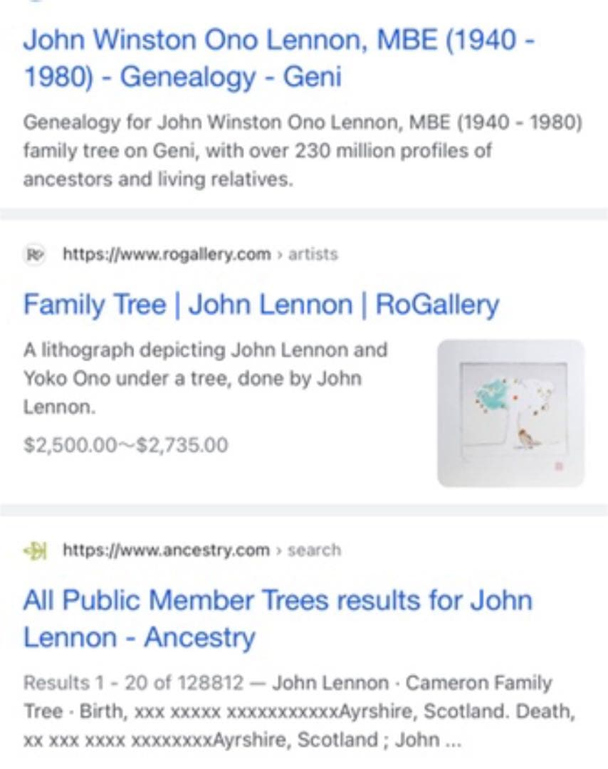 お値下げ　ジョン・レノン　a Family Tree オノヨーコ　サイン入り希少