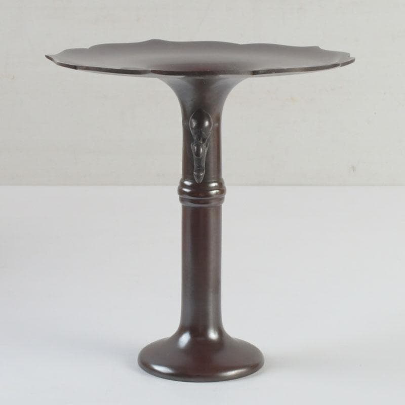 spring　八尾祥栄作　鋳銅　桔梗形　一文字　花入　共箱　C　9390