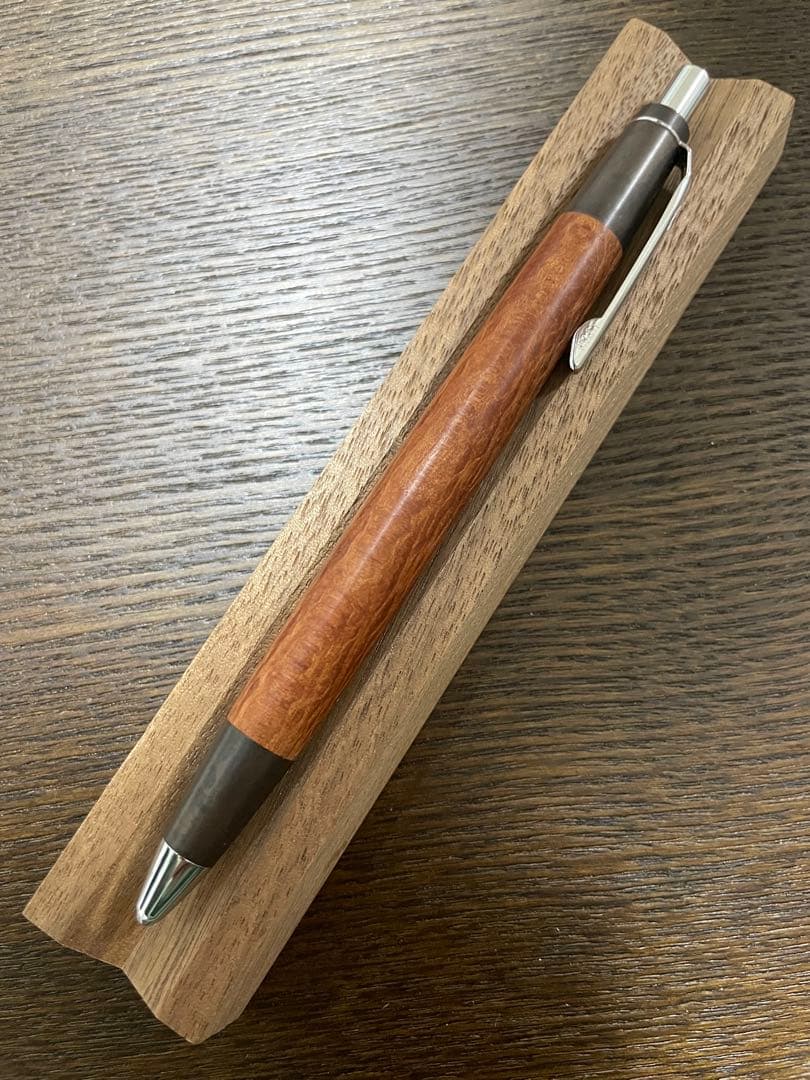 野原工芸 斑紋黒染色 シーオーク SANZ銀クリップ 固定式口金付属 シャーペン