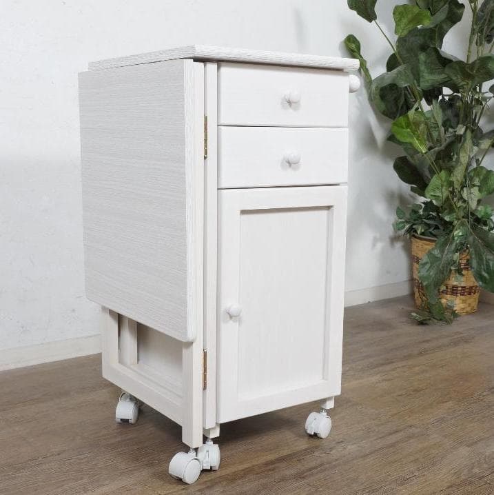 【新品・未使用】 折りたたみデスク サイドデスク ウォッシュホワイト