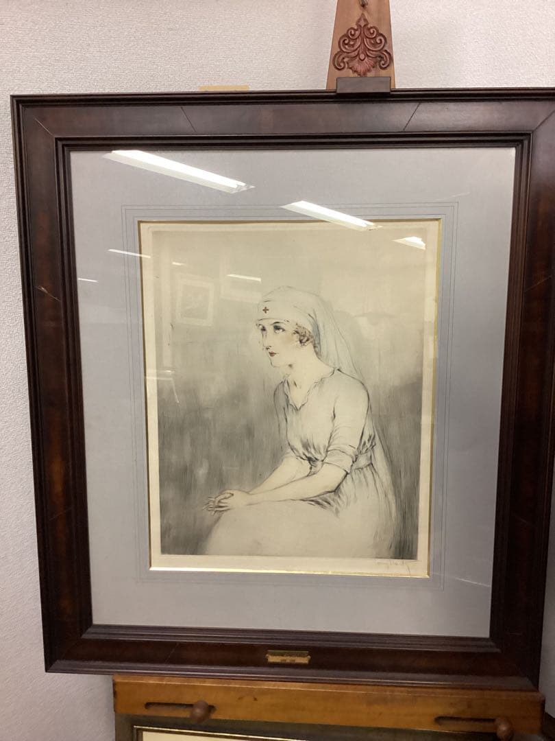 ルイ　イカール作　エツチング　タイトル「看護婦」