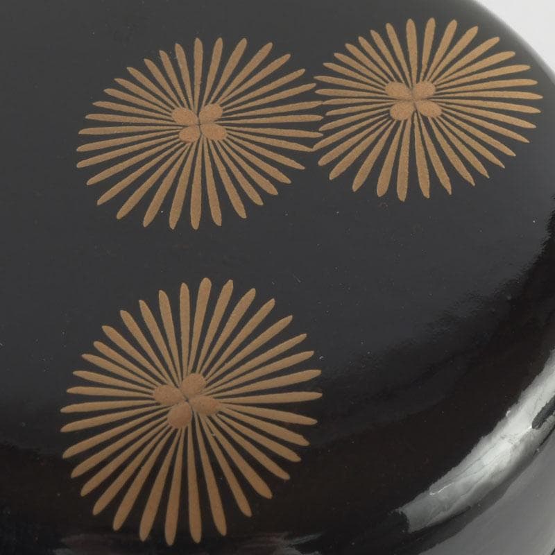 茶道具　山中塗　道場宗廣作　唐松文　一閑　大棗　仕覆付　共箱　V　9545