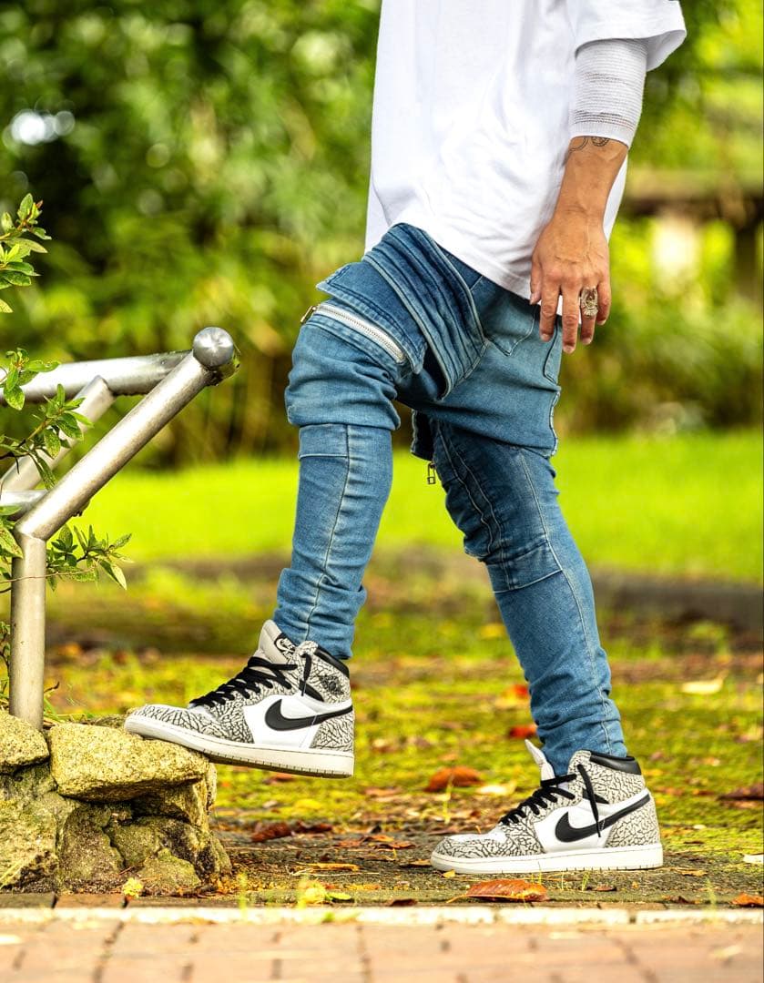 A.F ARTEFACT インディゴデニムカーゴサルエルスキニー　❗️2回着用美品