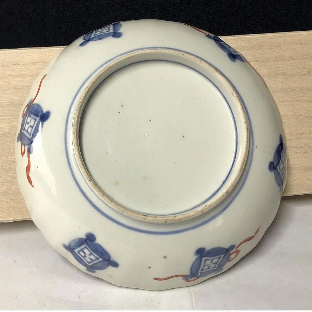 e2822 古伊万里 色絵 膾皿 5枚 径15.5cm 割絵 花紋