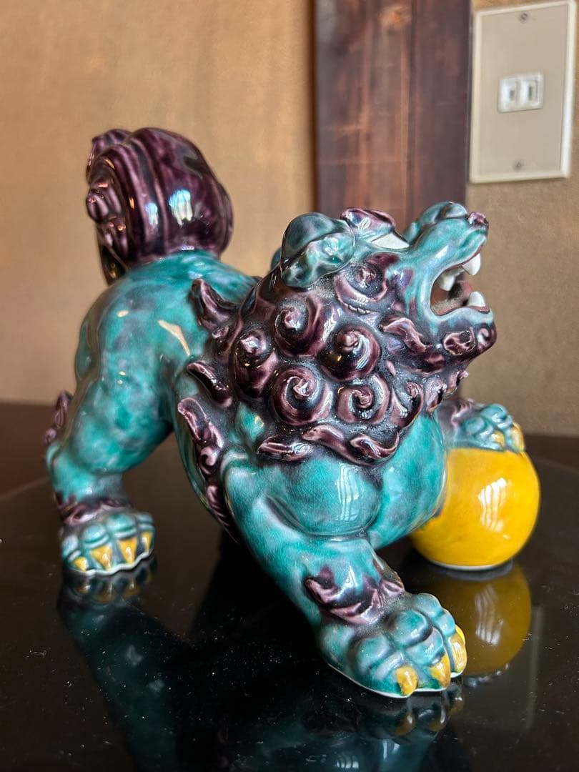 二代徳田八十吉　獅子置物　九谷　1点