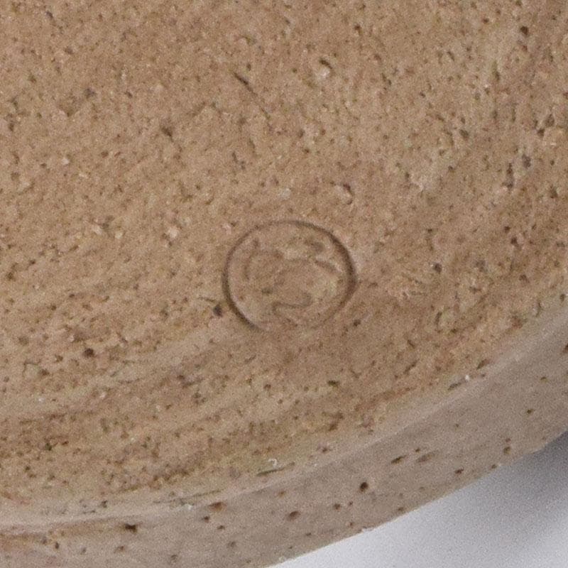 茶道具　織部焼　青織部　水指　陶印あり　時代箱　C　9077