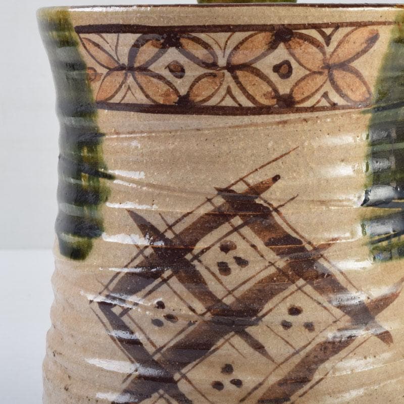 茶道具　織部焼　青織部　水指　陶印あり　時代箱　C　9077