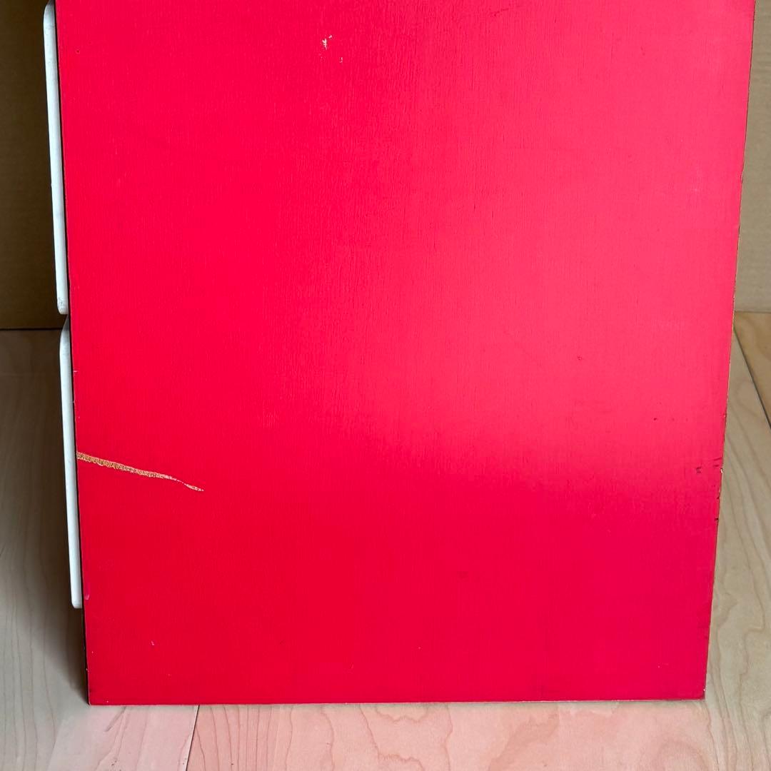 昭和レトロ レトロポップ チェスト 赤 白 整理棚 引き出し4段 タンス 木製