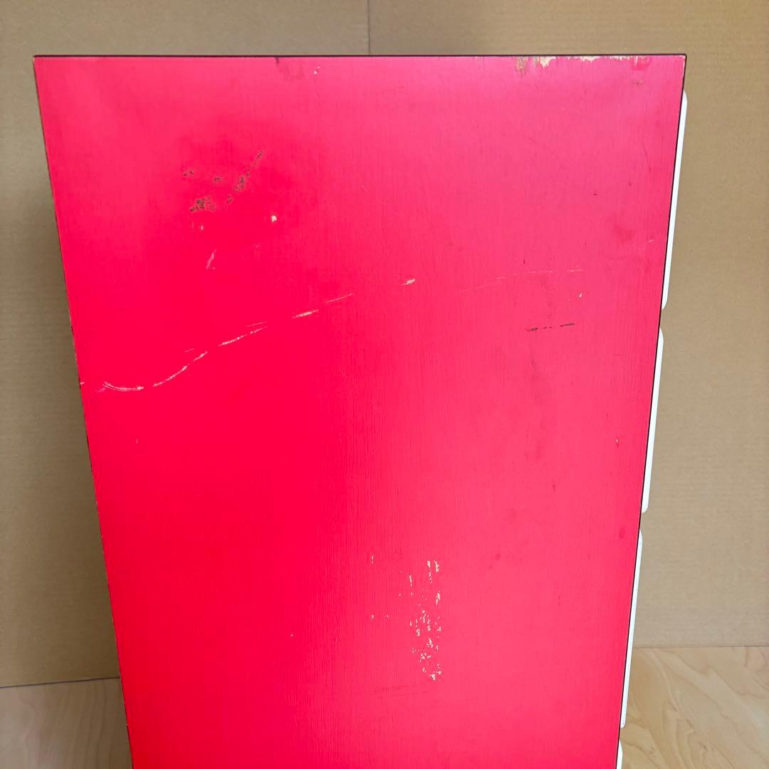 昭和レトロ レトロポップ チェスト 赤 白 整理棚 引き出し4段 タンス 木製