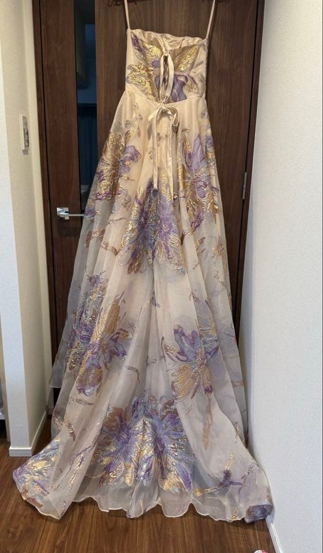 2way 総柄 ジャガード パフスリーブドレス（W299） ドレスプロダクション