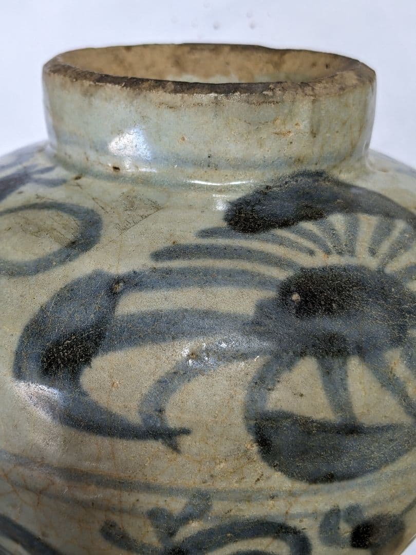 ♦中国陶磁 明時代末 漳州窯 呉須染付 壺 呉州手 置物飾り レア物古美術骨董品