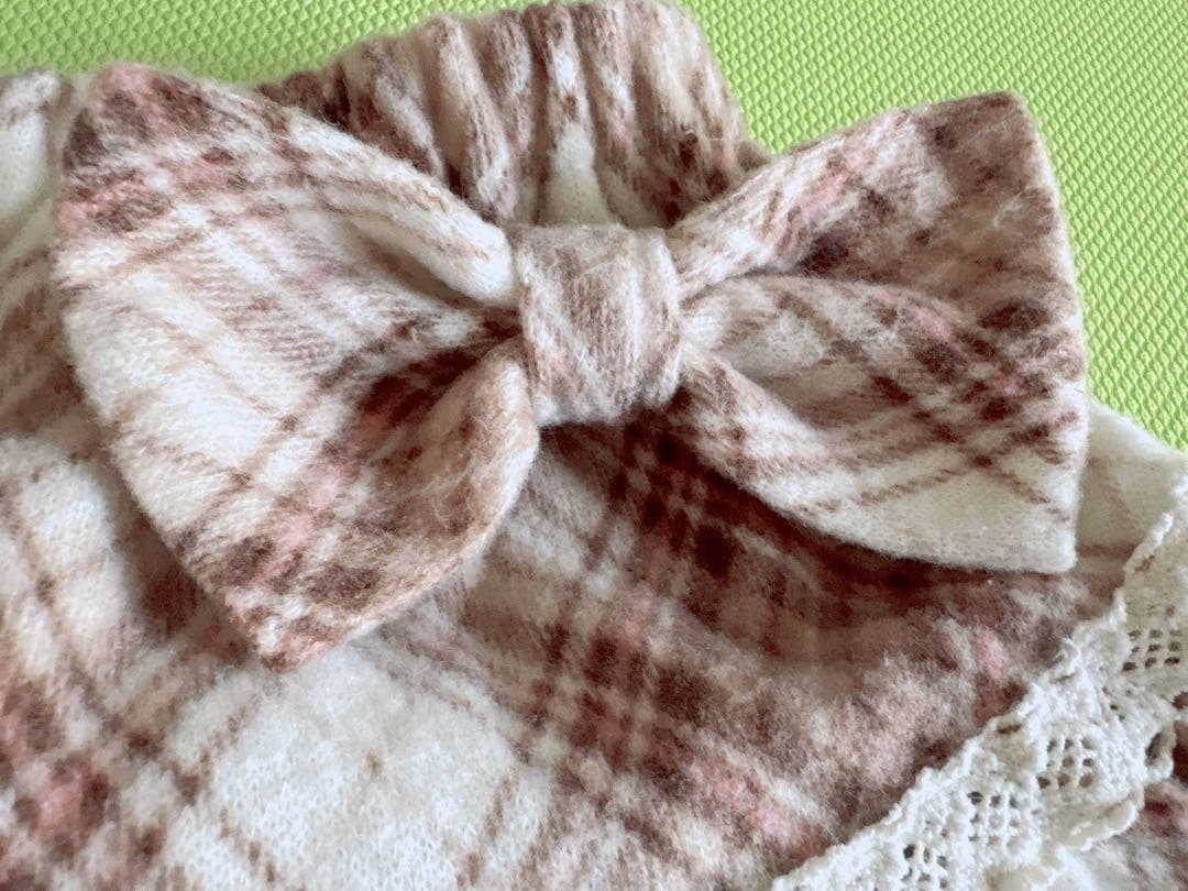 希少 LIZLISA 起毛チェック コットンレースフリルスカパン 姫カジ