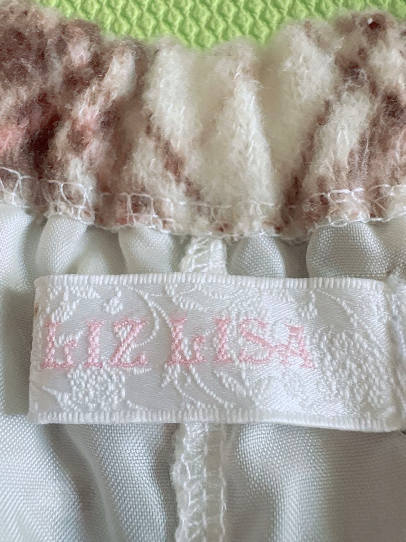 希少 LIZLISA 起毛チェック コットンレースフリルスカパン 姫カジ