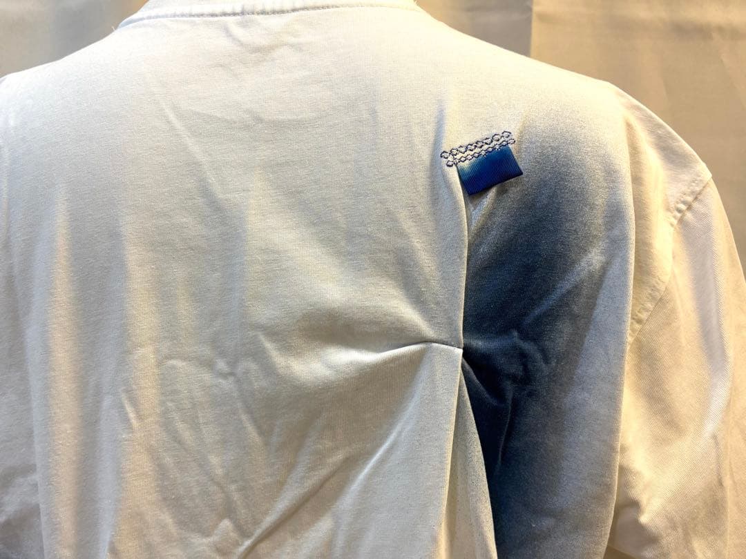 ADER ERROR　Nowia プリントTシャツ ホワイト×ブルー　XLサイズ