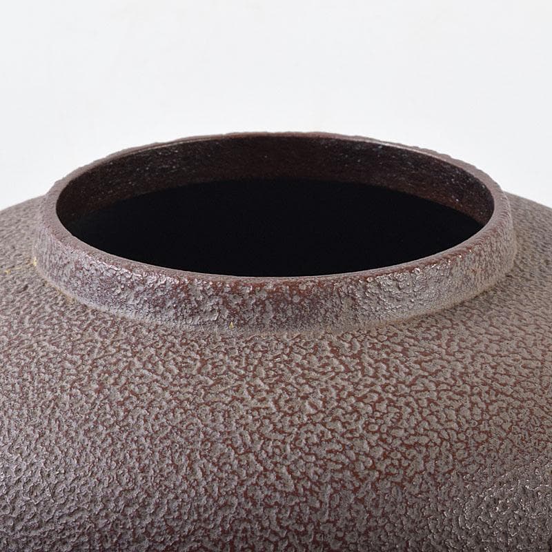 人間国宝　釜師　高橋敬典作　利休好　尻張釜　共布　共箱　M　R7757C