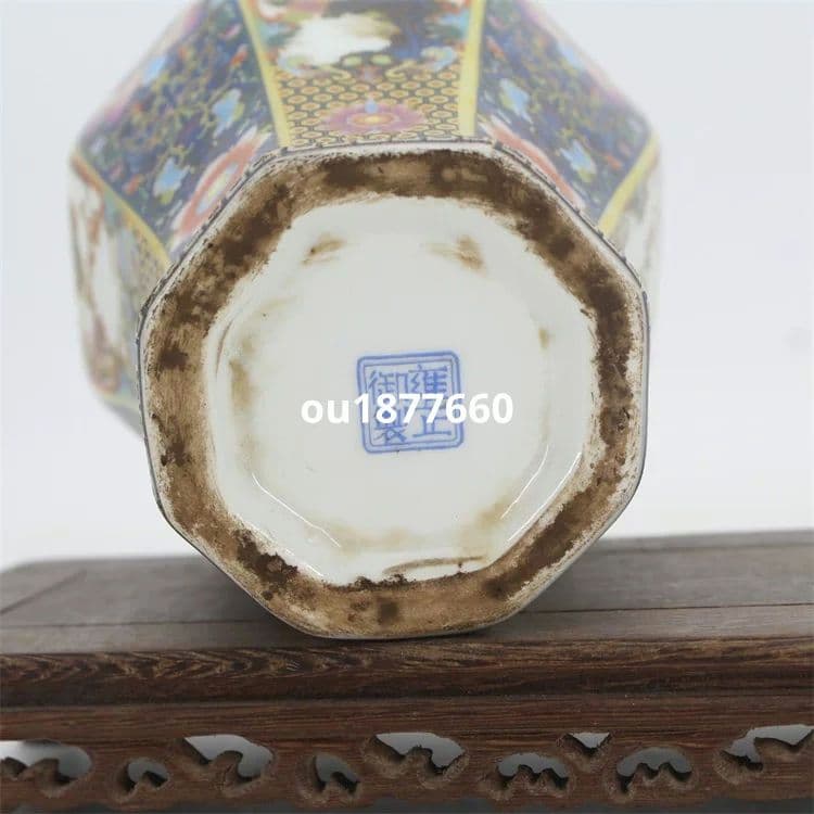 琺瑯彩花鳥八方梅瓶 景徳鎮 陶磁器 装飾品 現代工芸品 美術品 置物