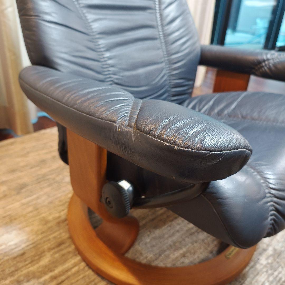 【セット販売】エコーネス　 レザー リクライニングチェア　①チェア