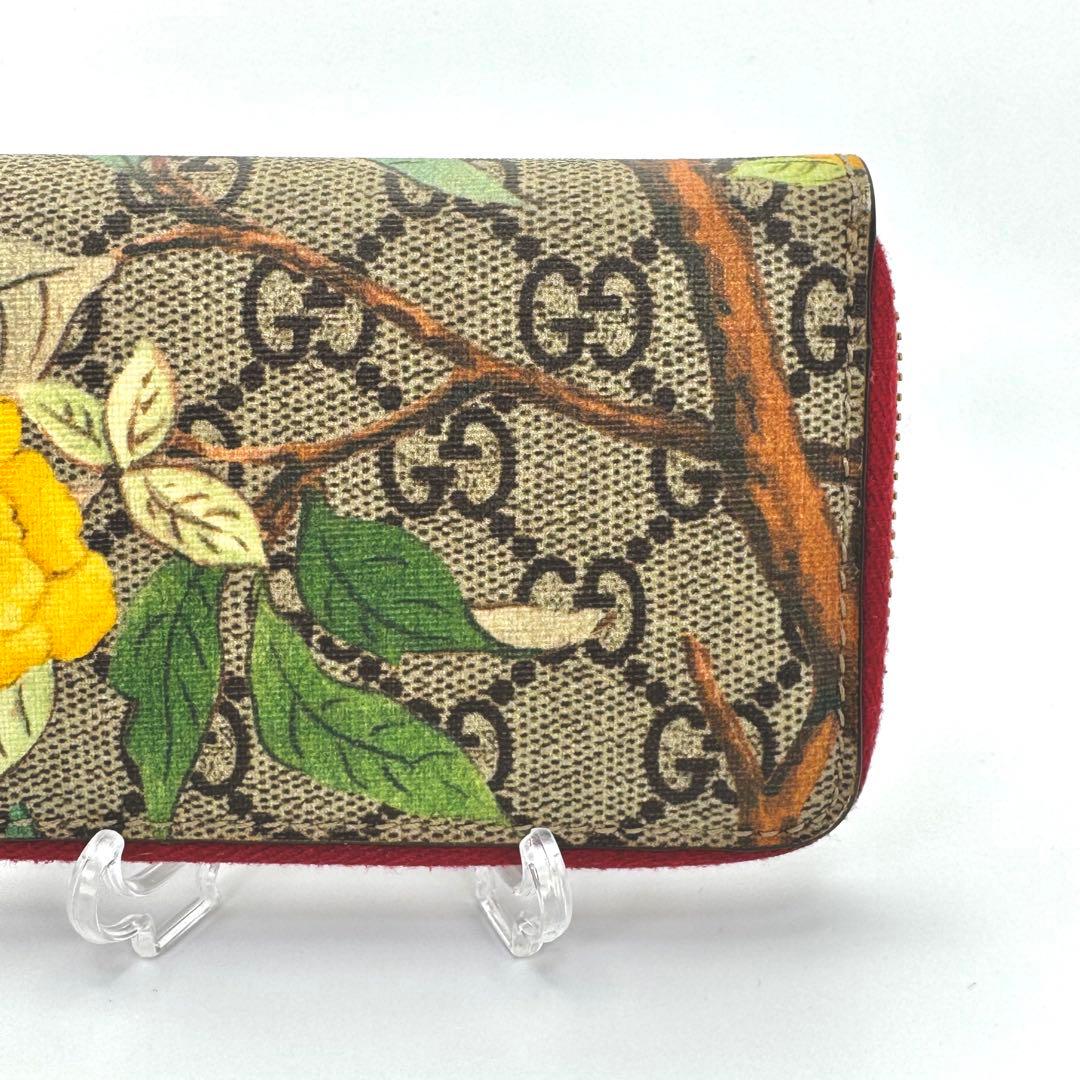 GUCCI - GGスプリーム コンパクトウォレット　ティアン 鳥柄 【美品】