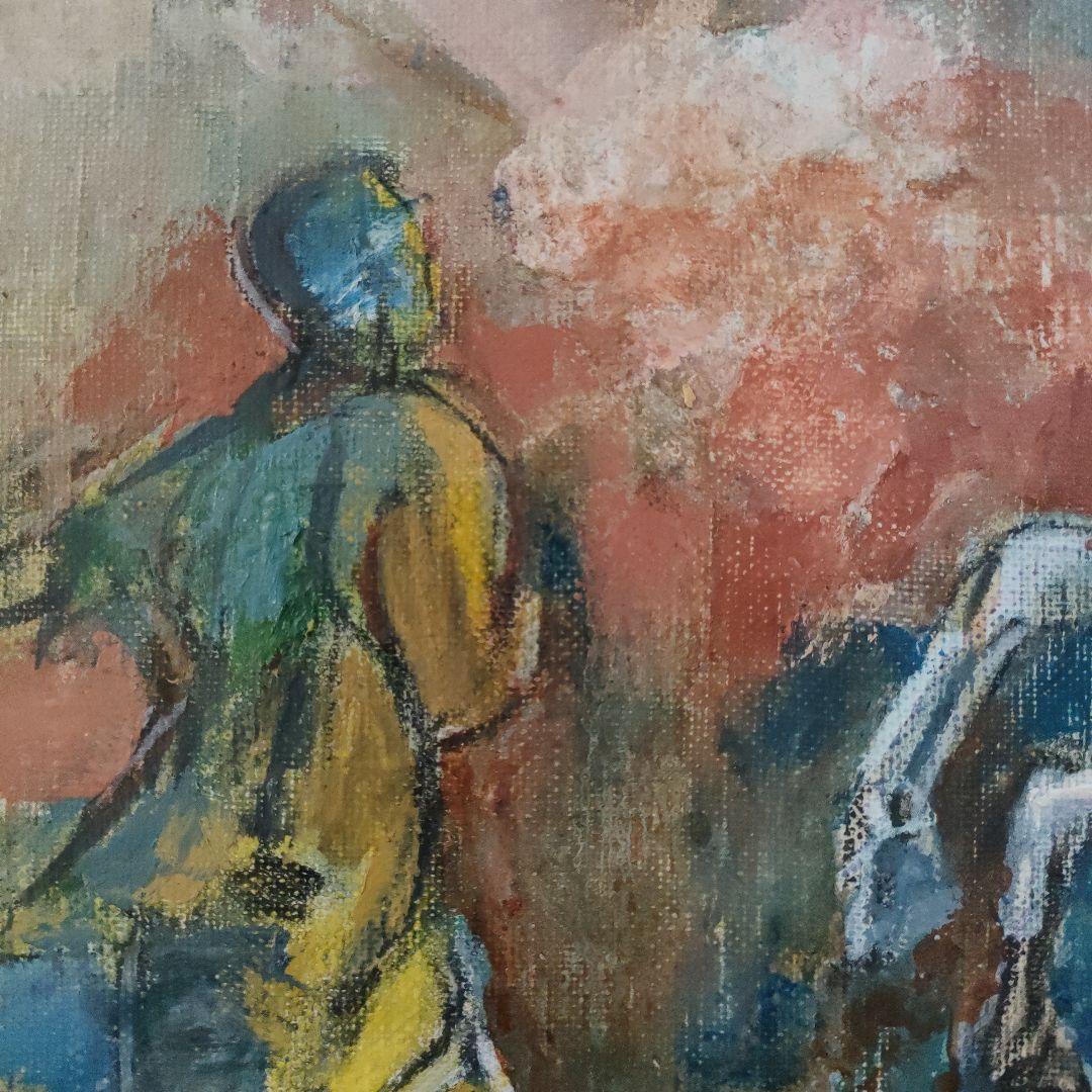 久保吉汜（くぼよしひろ）　油彩画 F6号『騎馬』