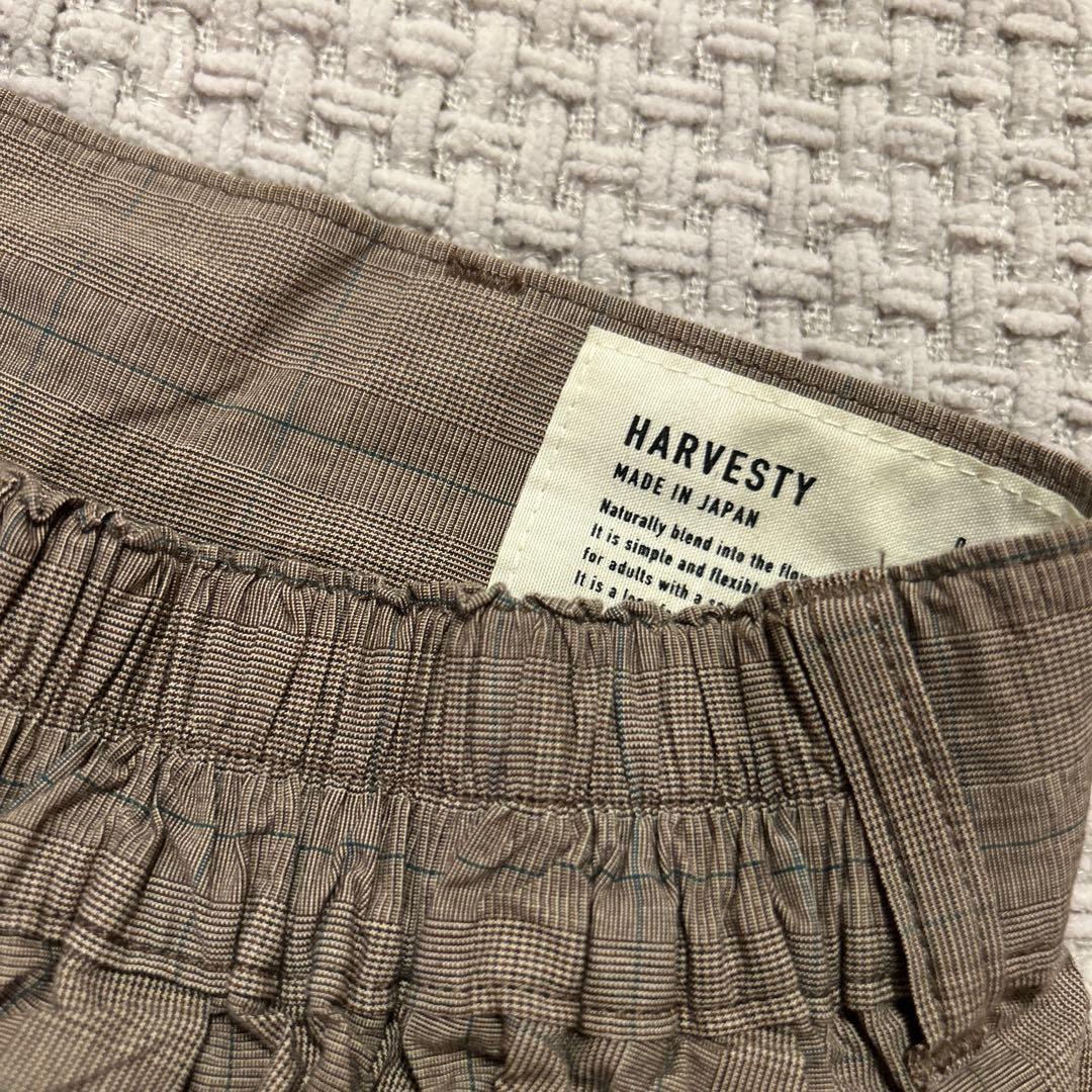 HARVESTY チェックカルメンキュロットブラウン