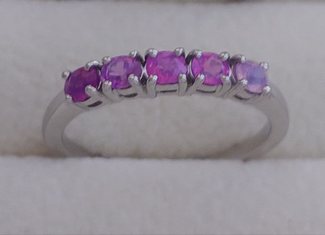 ネココネコ☆【Xmas︎!お値下げ】シルキーサファイア プラチナ リング